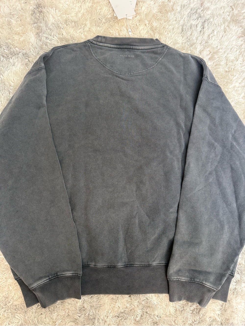 NWT Anine Bing Womens Sweatshirt University Chicago Washed Black Sz XL - Picture 5 of 11